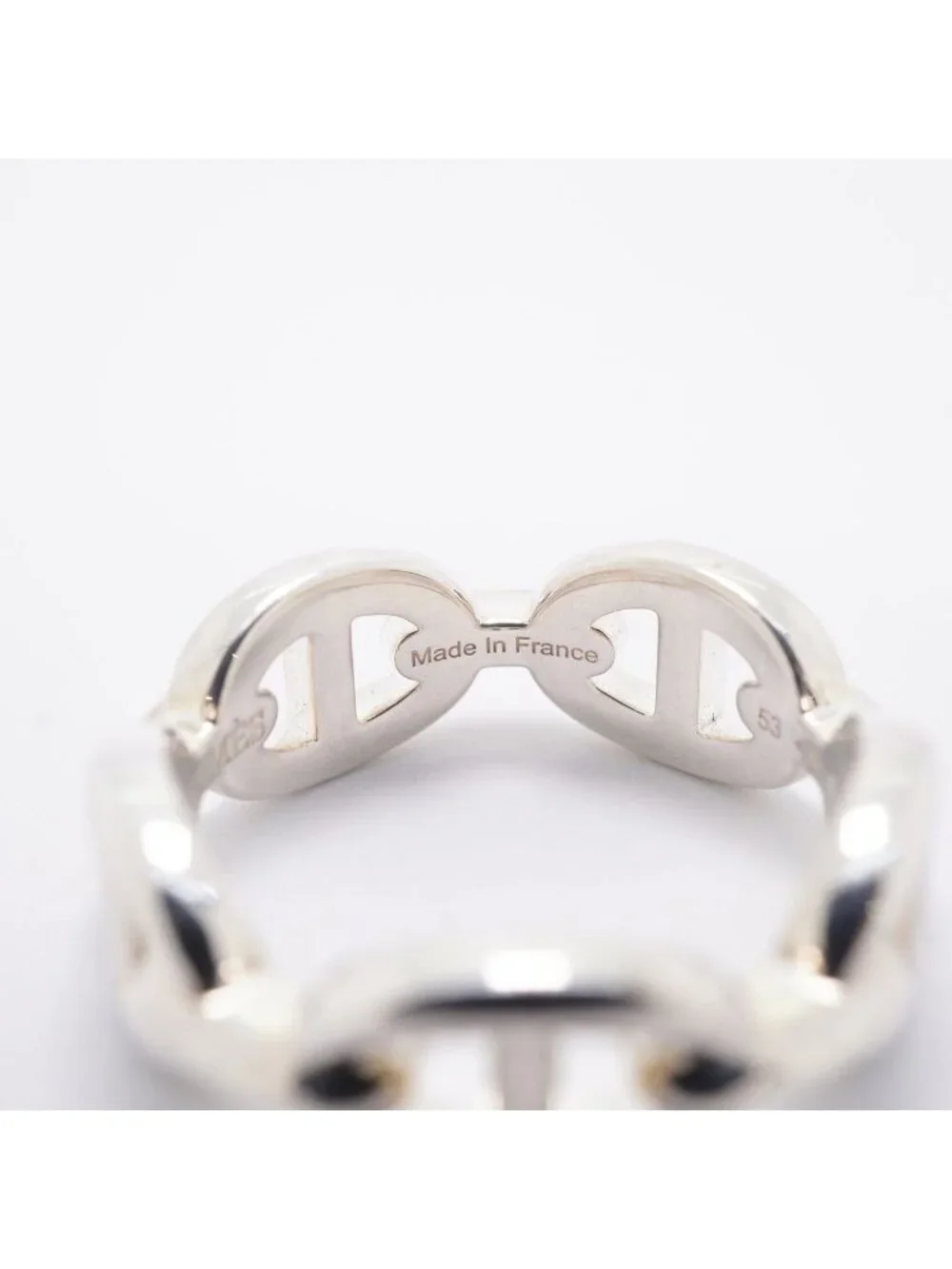 Hermes Ring Enchainee Chaine D'ancre 925 Sterling Silver